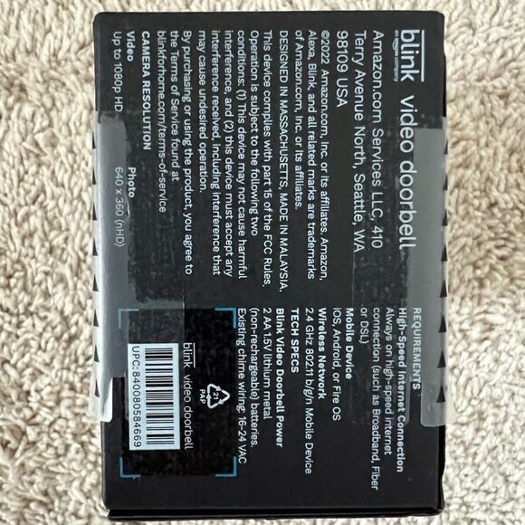 Blink Video Doorbell 2Way Audio HD Video Motion & Chime Wireless/Wired-W… - Picture 6 of 7